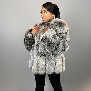 100% genuine Silver Fox Fur Jacket